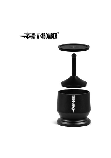 Teltree Mhw-3bomber 304 Paslanmaz Çelik Kahve Tozu Toplayıcı, 51-54mm Portafiltre Uyumlu, Sökülebilir Kahve Değirmeni Aksesuarı, 3 Parça Set Siyah