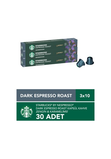 Starbucks By Nespresso Dark Espresso Roast Kapsül Kahve 3 X 10 Adet Kapsül Kahve