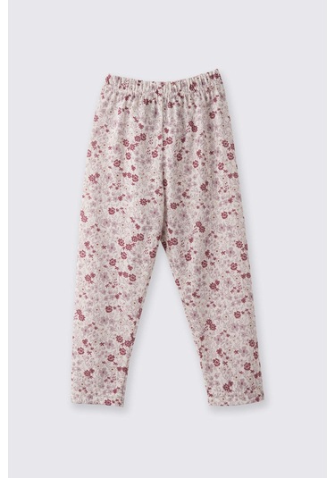 Panço Çiçek Desenli Ekru Kız Çocuk Tayt 2521gb12013 Ekru