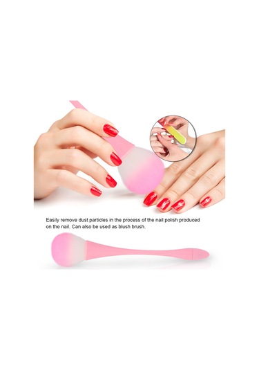 Hfambition Uzun Saplı Tırnak Toz Temizleme Fırçası - Yumuşak Nilon Tırnak Ve Yüz Bakımı Fırçası Pembe