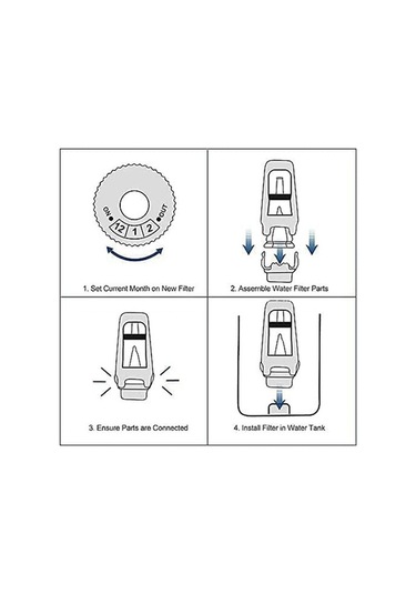 Fastbuy Breville Barista Touch Espresso Makinesi İçin Yedek Beyaz Su Filtresi Beyaz