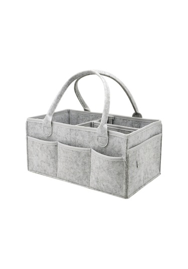 Hangfox Gri Bebek Bezi Çantası - Toksiksiz Dayanıklı Anne Çanta, Ev Ve Seyahat İçin Konforlu Saklama Çantası Gri