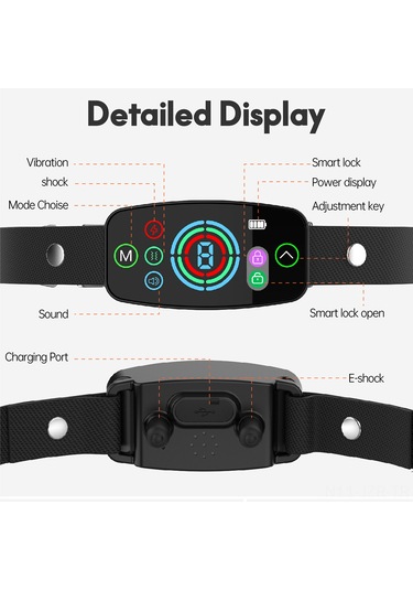 Geeroyoo Suya Dayanıklı Akıllı Köpek Eğitim Tasması: 8 Seviyeli Titreşim Ve Ses İle Havlama Kontrolü, Renkli Ekran, Tüm Köpekler İçin Uygun Siyah