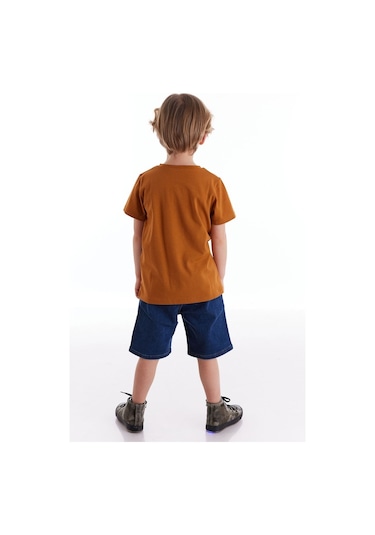 Denokids Mushi Dj Erkek Çocuk Tshirt-Kot Şort Takım Çok Renkli