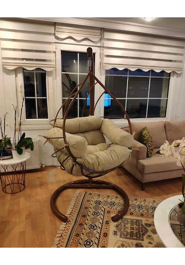 Murtiko Hamak Salıncak Ev Bahçe Ofis Teras Mobilya Damla Lüks Kahverengi