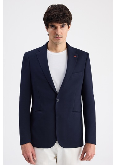 Twn Slim Fit Lacivert Armürlü Kumaş Ceket 6ec04bb01474m 101