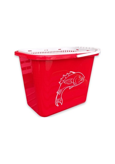 Balıkçı Kovası - 15 Lt - Fishack - Süzgeçli - Kırmızı Kod 179
