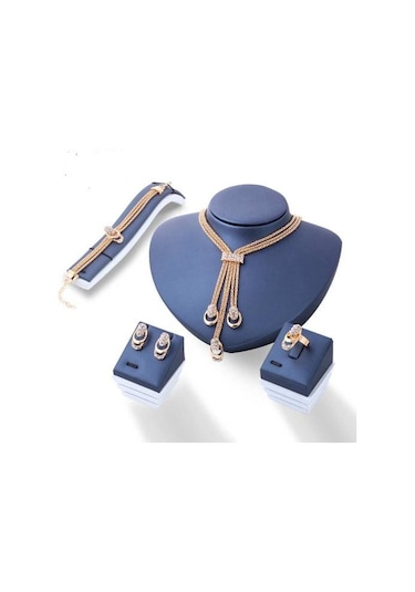 Trend Kolye, Tam Takı Seti 18 Gp Sevgililer Günü, Ahşap Kutu