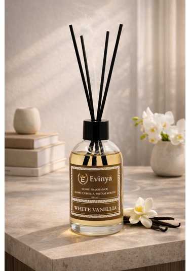 White Vanilla 100 Ml Bambu Çubuklu Oda Kokusu Tatlı Vanilya Kokulu Reed Diffuser