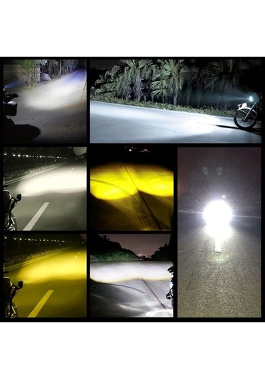 Xuweiwei 2 Adet Işık 1 Adet Anahtarlı Motosiklet Led Aydınlatma Evrensel Mini Dış Aydınlatma Beyaz Sarı Çift Renkli Offroad Araç Led Seti