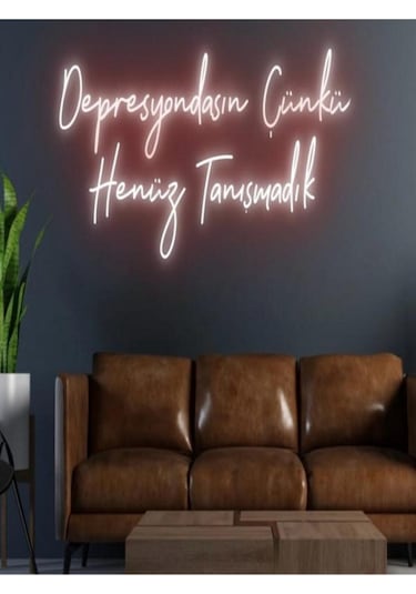 Twins Led Depresyondasın Çünkü Henüz Tanışmadık Yazılı Neon Tabela Kırmızı Model:model:20483366 Kırmızı