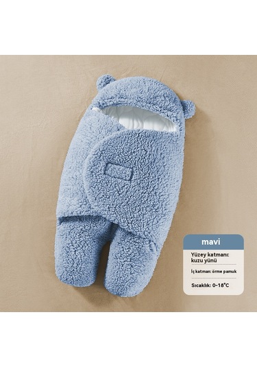 0 - 3 Ay Bebek Kalınlaştırılmış Yorgan Çift Amaçlı - Mavi