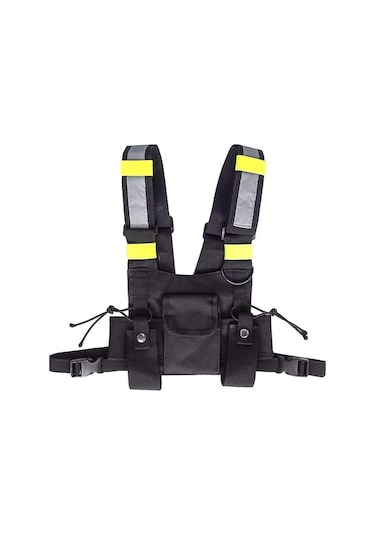 Taktik Radyo Yemeni 600d Oxford Kumaş - 3 Cepli, Ayarlanabilir Askı, Yansıtıcı Şeritli - Av, Arama Kurtarma, Açık Hava Etkinlikleri İçin