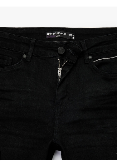 Koton Pamuklu Normal Bel Slim Fit Jean Pantolon - Brad Jean Siyah 6wam40046nd Siyah Koton Pamuklu Normal Bel Slim Fit Jean Pantolon - Brad Jean Siyah 6wam40046nd Siyah