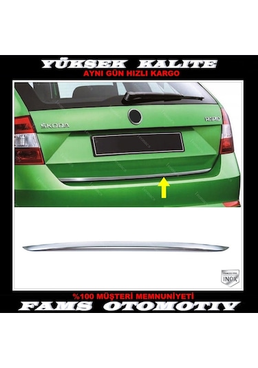 Skoda Rapid Spaceback Paslanmaz Krom Bagaj Alt Çıta 2013 Üzeri
