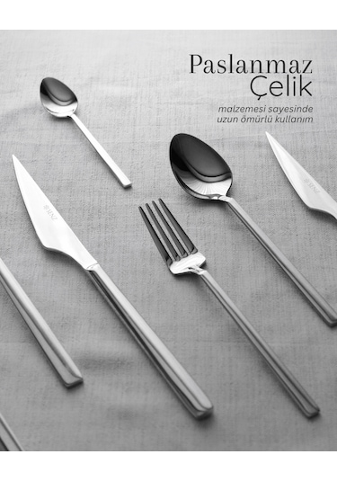 Vega 84 Parça Çatal Kaşık Bıçak Seti 304 18/10 Metalik