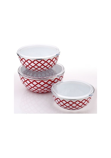 Bonera Emaye Olbia 6 Pcs Kase Seti - Kırmızı