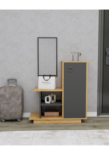 Arnetti Asia Kapaklı Dolaplı Aynalı Dresuar, Safirmeşe Antrasit - Asia Antrasit - Safirmeşe