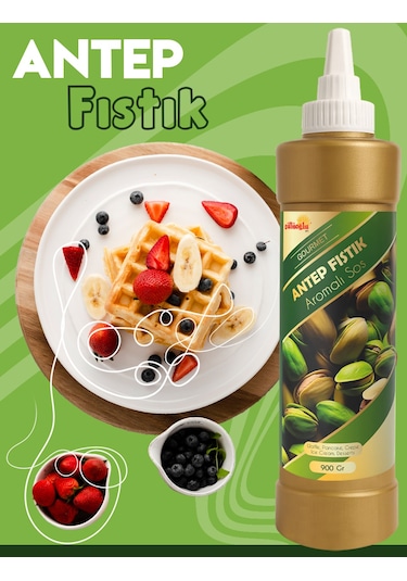 Antep Fıstıklı Sos - Waffle & Krep & Pankek & Tatlı & Dondurma & Kruvasan Sos-900 Gr