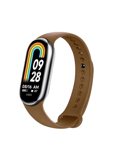 Xiaomi Mi Band 8 9 10 Uyumlu Akıllı Bileklik Silikon Kordon Kayış Kahverengi