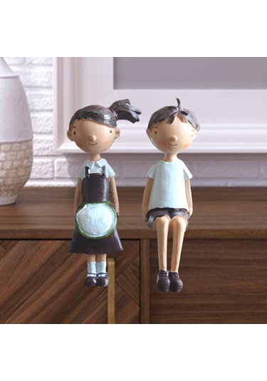 Homyl Reçine Masaüstü Süs Heykeli Çift Ev Ofis Oteller Için Orta