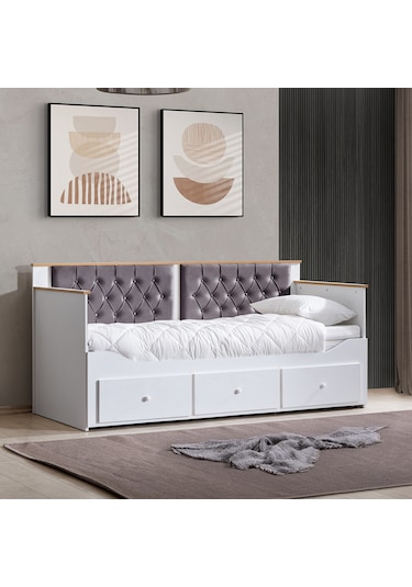 Alaçatı Divan Çekmeceli Açılır Çift Kişilik Karyola+soft Yatak