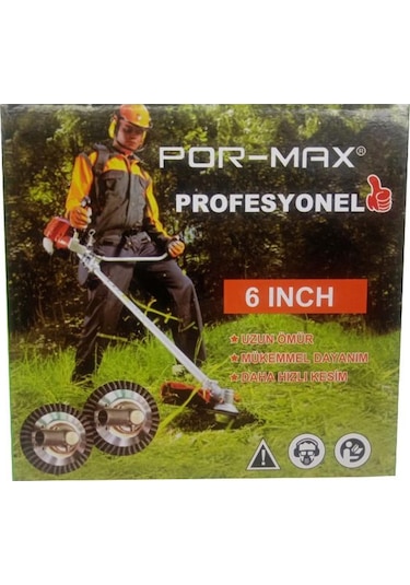 Por-max Profesyonel Tırpan Başlığı 24 Tel Fırçalı 6 Inch
