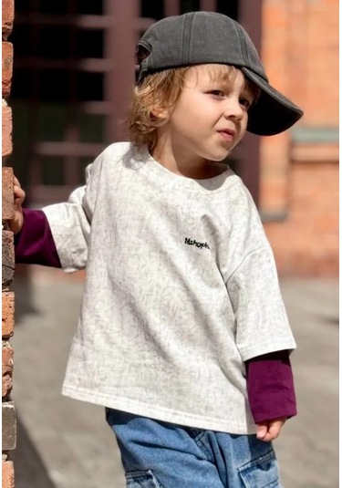 Love İs Baby Oversized Çocuk 2025 Yıpranmış Uzun Kollu/sweatshirt/kapüşonlu Üst 465738618 Gri