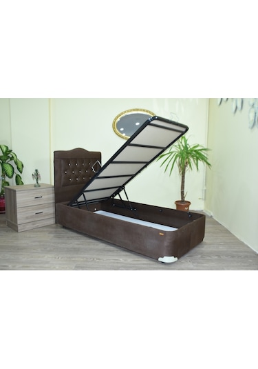 Bengimobilya Baza-Başlık Tay Tüyü Kahverengi Silin Kumaş Model Dolgun Kapitone (302654139)