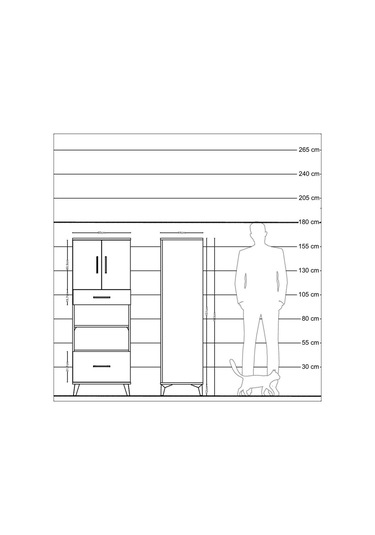 Hyperion Dolap 2 Raflı 2 Çekmeceli 2 Kapaklı 60x44x163 Aytaşı-çam Aytası