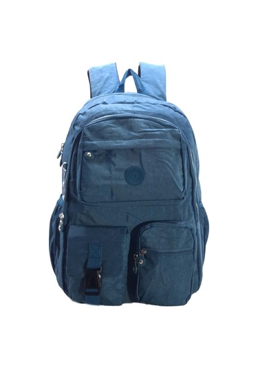 Klinkır Okul Çantası Lise Ortaokul Üniversite Kadın Sırt Çantası Hafif Kumaş Çok Cepli Mavi