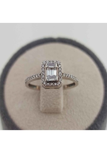 Altınbeyı Baget Taşlı Altın Yüzük 14 Ayar 2.04 Gram Abyyzk0144