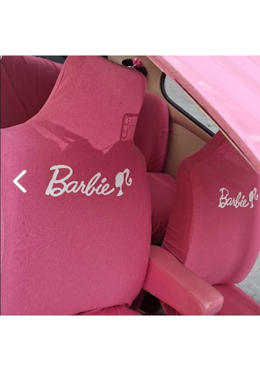Pembe Barbie Servis Kılıfı & Koltuk Kılıfı Pamuk Penye