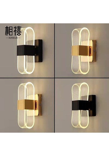 Qingmipy Modern Minimalist Led Akrilik Duvar Lambası: Lüks Yatak Odası, Otel Koridoru İçin 3 Renkli Işık, Şık Tasarım, Dayanıklı Malzeme. Altın