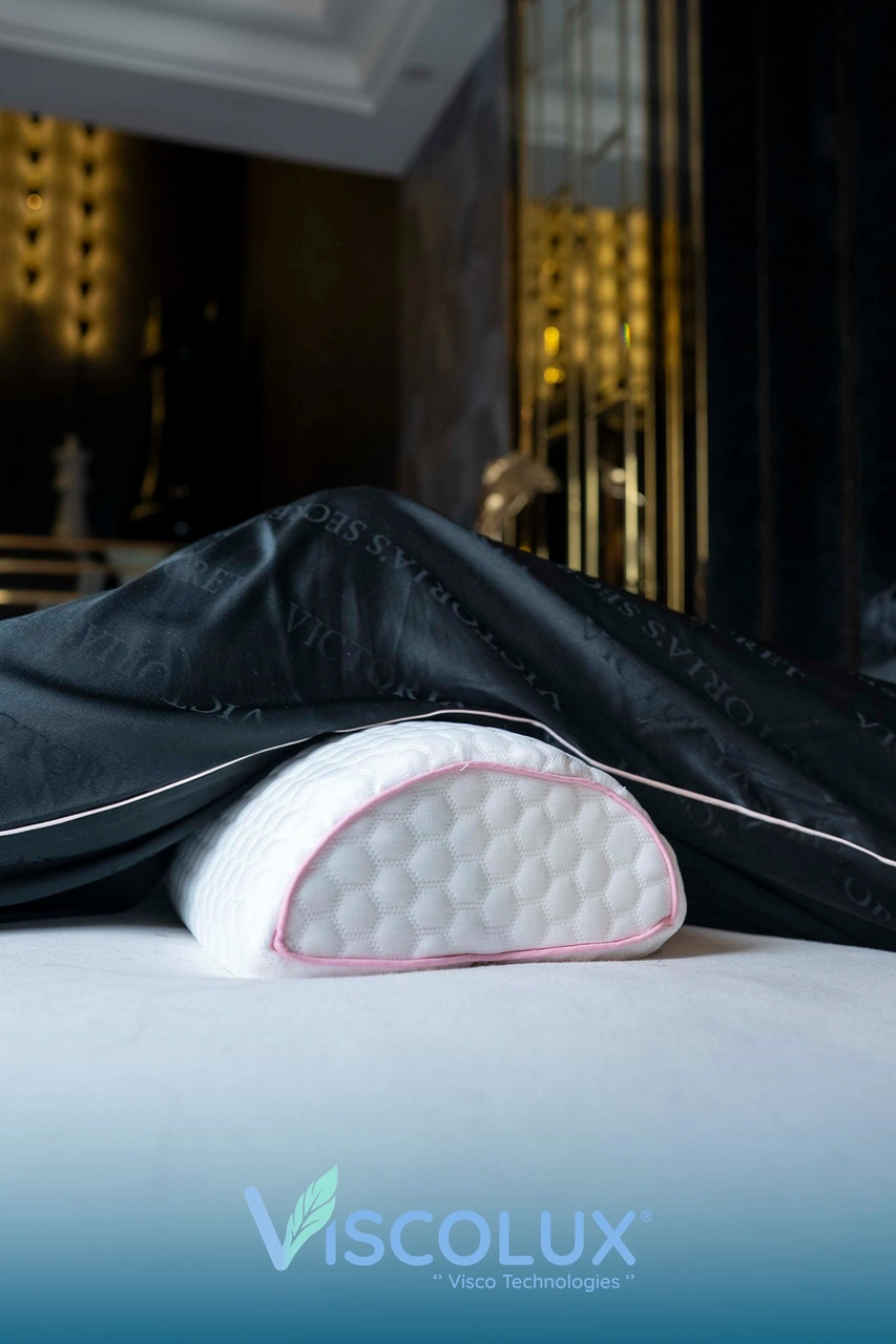 Çok Amaçlı Ortopedik Visco Yastık - Horlama Yastığı Hamile Yastığı 42x18x9 Pembe