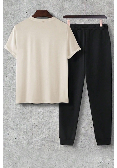 Antrasit Eşofman Takımı Bej1