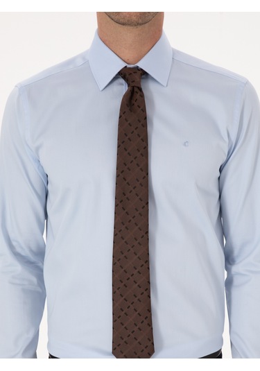 Cacharel Açık Mavi Slim Fit %100 Pamuk Klasik Gömlek Denım