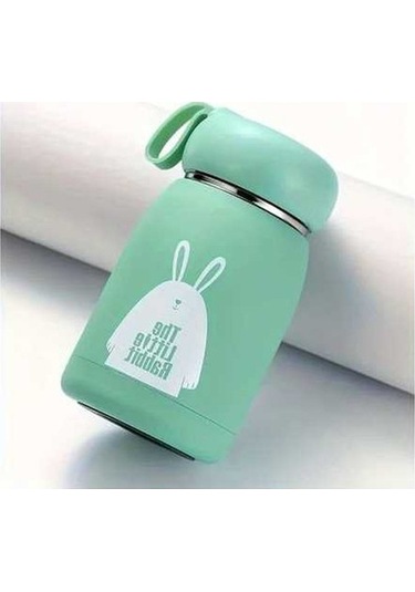 Trendooze Gaojunshop01 Yeşil Tavşan Matara, Yalıtımlı Paslanmaz Çelik Termos Yeşil