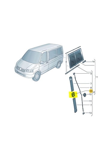 Vw Transporter T6 2010-2015 Sürgülü Cam Kilit Mandalı 7H0847781B