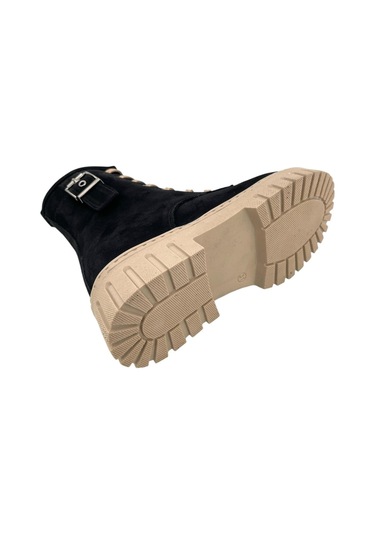 Su Geçirmez Süet Deri Genç Kız Çizme Siyah Siyah