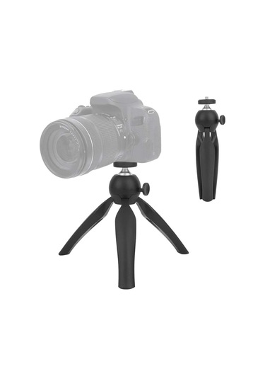 Ayarlanabilir Masaüstü Slr Tripod Standı Mini Seyahat Top Kafa Malzemeleri Siyah Abs Malzemesi