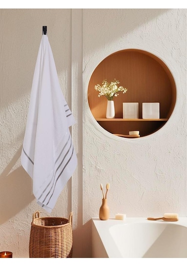 Banyo Havlusu Tekli Pamuk Bale Beyaz