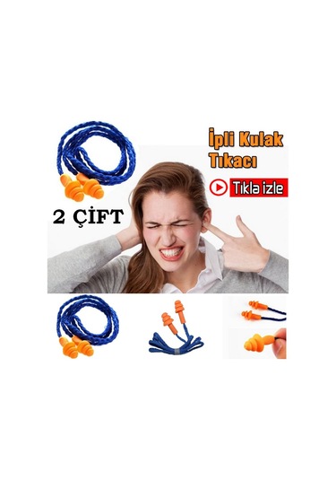 2 Çift Boyun Ipli Su Geçirmez Slikon Sünger 3 M Kulak Tıkacı