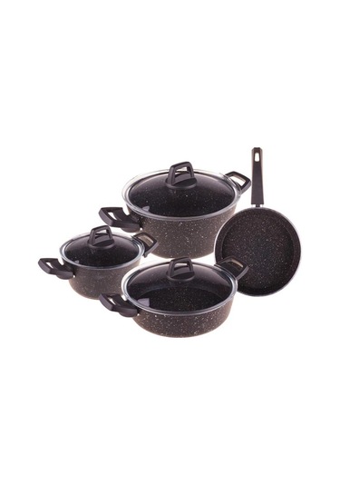 Taşev Scarlett 7 Parça Granit Tencere Seti 2 Renk Seçenekli Gri
