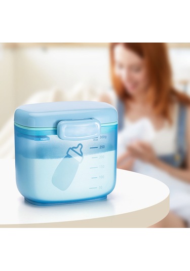 Geeroyoo Mavi Çift Katlı Muhafaza Kutu, Süt Tozu İçin Tamamen Kapalı, Nem Engelleme Ve Taze Tutma Özelliği, Taşınması Kolay