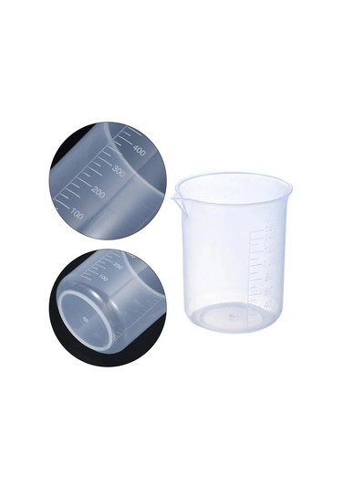 Plastik Şeffaf Ölçüm Fincan Laboratuvar Beher Dekantör Şişe Ağzı Şeffaf