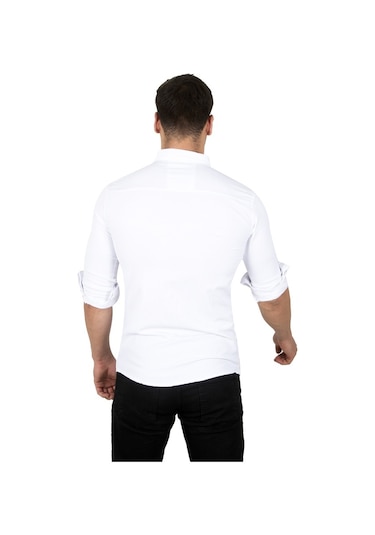 Deepsea Erkek Beyaz Çıtçıtlı Kot Gömlek 2300419 Beyaz
