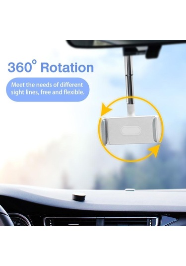 Siyah Fonken Dikiz Aynası Montaj Cep Telefonu Arabada Standı Otomatik Arka Kafalık Braketi İphone 11 12 Samsung Uyumlu