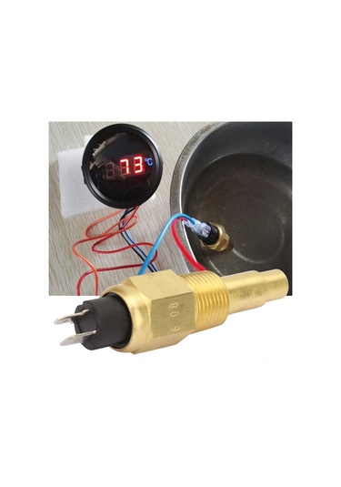 Mufunye Vdo Uygun 3/8 Npt Konaklı Bakır Sıcaklık Sensörü - Ölçüm Aralığı 38-120 C, 103 C Koruma Eşiği