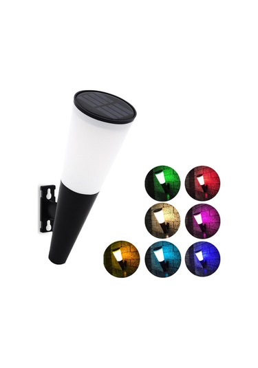 Cbtx Bahçe Aydınlatma N230 Dış Mekan Solar Bahçe Dairesel Koni Duvar Lambası, Stil: Renkli Işık